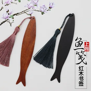 1 бр., прът, червено дърво, китайски стил, класическа дървена отметката от черно дърво, подарък за Деня на учителя Tanabata