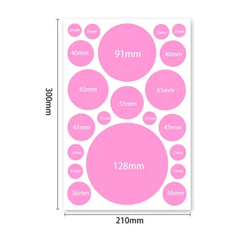 10 листа от розови кръгли стикери, цветни кръгове, кръгли хартиени етикети