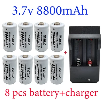 100% neue original 8800 Batterie cr123a lithium 3,7 Batterie 16340 mah V Li-Ionen Akku Ladegerät