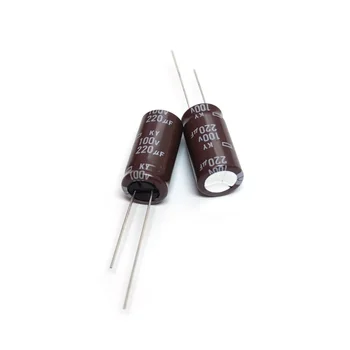 100ШТ 100V220UF KY 12,5X25 NIPPON CHEML-CON Алуминиеви електролитни кондензатори с Висока честота с ниско съпротивление