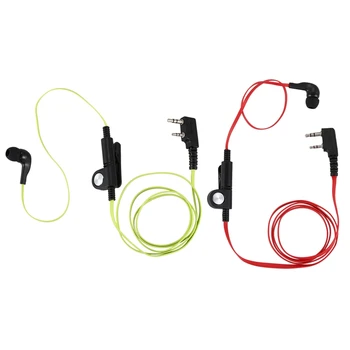 2 броя 2-пинов слушалката в стил Юфка За Слушалки K Plug Слушалка Слушалка Зелена Тел и червен кабел