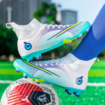 2023 Мъжки нови футболни обувки с висок берцем FG/TF висококачествени детски футболни обувки, устойчива на плъзгане градинска обувки за тренировки, маратонки