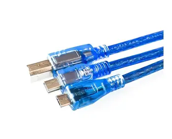 30 cm кабел USB за Uno r3 За Nano/MEGA 2560 Leonardo/Pro micro/DUE синьо качество type A USB/Mini USB/Micro USB 0,3 m за Arduino
