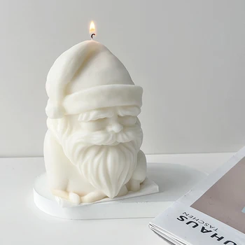 3D Главата на Дядо Коледа Силиконова Форма За Свещи направи си САМ Коледна Ароматна Свещ, Ръчно изработени Сапуни От Гипс Занаяти Производство на Смола Аксесоари За Дома