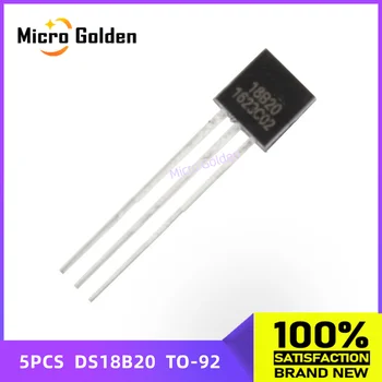 (5 бр) и Електронен чип датчик DS18B20 TO-92 18B20 чипове Датчик за температура IC 18b20 си САМ 