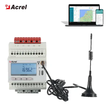 Acrel ADW300 3P3W 3P4W DIN-рейк 3 *220/380 v Измерване на входните Хармоници Ин Безжичен Интелигентен Дигитален брояч на енергия чрез връзка, CT