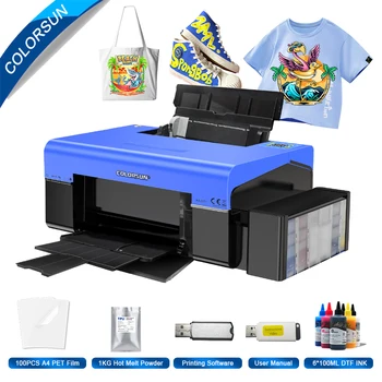 Colorsun A4 DTF принтер Epson L805 T-Shrit Печатна машина A4 DTF Принтер За толстовок с футболками dtf принтер a4 с мастило
