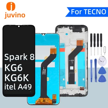 Juvino За Tecno Spark 8 LCD KG6/K itel A49 Оригинален дисплей и цифров преобразувател докосване на екрана в Събирането на средства за ремонт