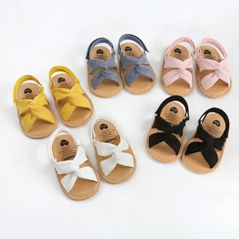 MYGGPP/ Модни сандали за новородените момичета; Сладка лятна обувки на Принцесата на равна подметка с мека подметка; нескользящие първите проходилки за бебета;