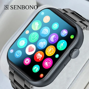 SENBONO 2023 Мъжки Смарт часовници с Bluetooth за Потребителя избиране, Спортни Водоустойчив Умен Часовник За Мъже И Жени + КУТИЯ за IOS и Android Xiaomi