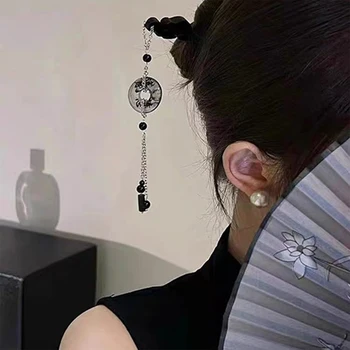 SOHOT Китайското Ретро Нефритовое пръстен с окачване, Дървена шнола с четка за жени, Модни бижута, минималистичные аксесоари за партита