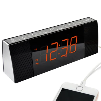 Будилник iTOMA с високоговорител, Bluetooth, FM-радио, Димер, най-силен будилник за тежки спящи