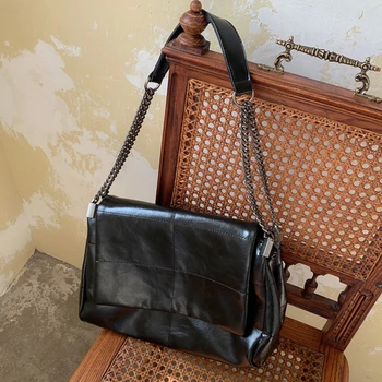 Дамска чанта за през рамото от мека изкуствена кожа, модерен дизайнерски чанти-тоут с каишка-на веригата за дамите, Ежедневни дамски портмонета и чанти под мишниците