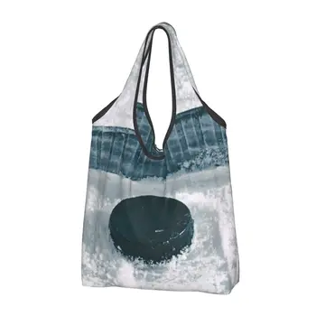 Дамски Ежедневни чанта за пазаруване в хоккейном стил, Голяма чанта голям-тоут, Преносима чанта за съхранение, сгъваеми чанти