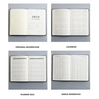 Два реда задни Дневник Елегантен Дневник от изкуствена кожа формат А5 твърди корици с 360 Чернильными Страници с Ластик за Студенти в 2024 година