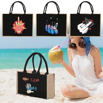 Джутовая чанта, чанта през рамо, имитация на юта, спално Бельо, чанти, Дамски чанта за пазаруване, Дизайнерски ламиниран чанта, Интересни жестове
