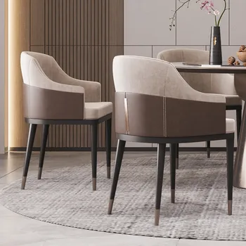 Дизайн на заведения за хранене столове с дървени подлакътници, Удобни възглавници, Модерни столове за чакане, облегалка за главата, Мека кухненски мебели