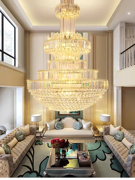 Европейската Ултра Кристален лека Модерна кристален подвесная полилей, лампа за банкетного зала на хотела, Луксозен полилей за хол