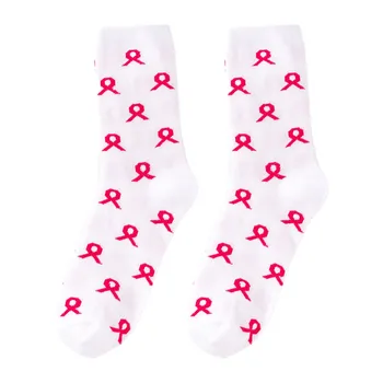 Ежедневни чорапи до средата на прасците с принтом на тема осведомеността за рака на гърдата Унисекс, чорапи до бедрото, за жени