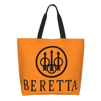 Забавна чанта за пазаруване Beretta с принтом, Холщовая чанта за пазаруване, Подарък чанта за военен пистолет