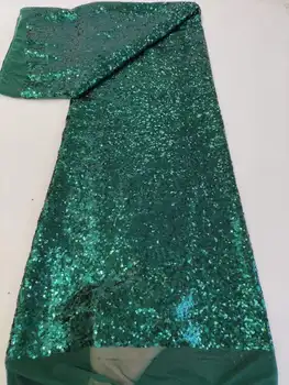 Зелената Африканска лейси плат 2023, Френска Тежка еластична лейси плат, Нигерийская бродерия Пайети, Мрежести дантелени платове За Булчински рокли