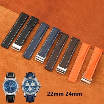 Каишка за часовник от волска кожа, за Breitling NAVITIMER серия ss superocean HeRITAGE 22 мм, 24 мм, Аксесоари, подмяна на гривната за часа