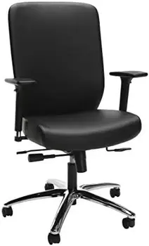 Компютърен стол Task Мрежа с висока Кожена облегалка и седалка за Офис маса, черна (HVL721)