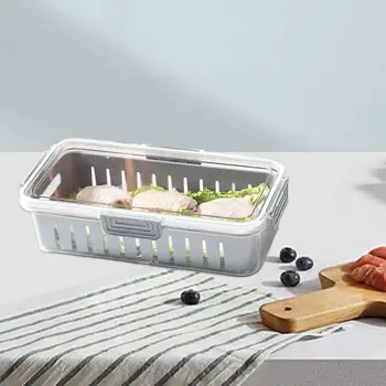 Контейнер за съхранение на храна в хладилника, компактен штабелируемая кутия за съхранение на морски дарове в хладилника