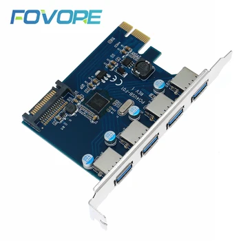 Контролер USB 3.0 PCI e 4 Порта USB 3.0 PCIe адаптер PCI-e USB 3.0 конвертор карта за разширяване на Открито FL1100 с чип за работния плот