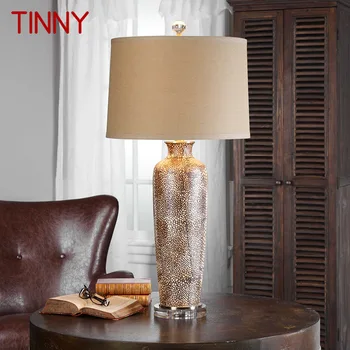 Лидице Керамична настолна лампа в американски стил, led Реколта Творчески луксозни Настолни лампи за дома, хол, Спалня, прикроватного декор