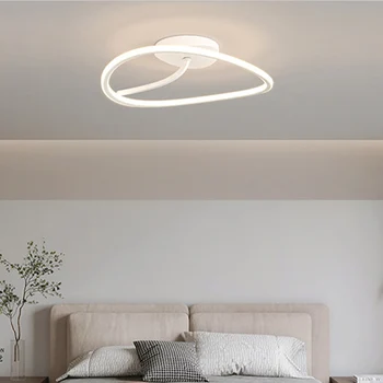 Модерен минимализъм, led висящи осветителни тела за Спалнята, окачена лампа с регулируема яркост, таван полилей, Бяло осветление на закрито