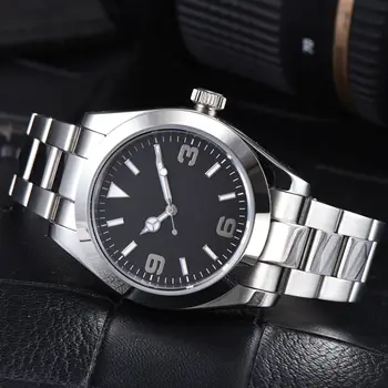 Модерен мъжки механични часовници Parnis 40 мм, с черен циферблат, Сапфирен кристал, Водоустойчив Мъжки Автоматичен часовник reloj hombre Man Clock