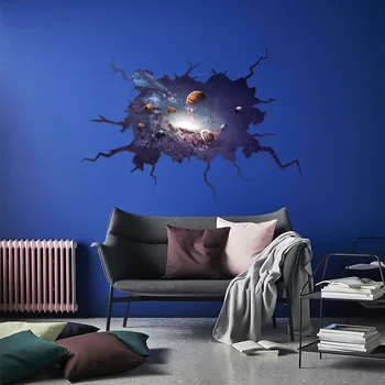 Модерна стикер на стената с принтом на галактиката от PVC, самозалепващи стенни художествена стикер, начало декор, фоново украса на стената, 1 бр.