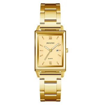 Мъжки Бизнес часовници за Мъже, Правоъгълни Кварцов ръчен часовник от неръждаема Стомана, Мъжки Ежедневни часовници Reloj Hombre Relogios Masculino