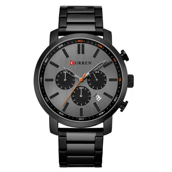 Мъжки часовник Curren, луксозен кварцов хронограф, спортни водоустойчиви мъжки часовници, военни модерен ръчен часовник от неръждаема стомана