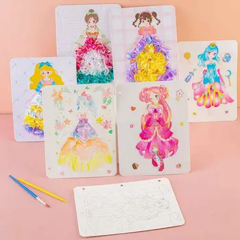 Направи си САМ Бои Sticker Занаятите Toys Детско изкуство за момичета, Тыкающих Принцеса, Обучение Магически картини, ръчно изработени Играчки