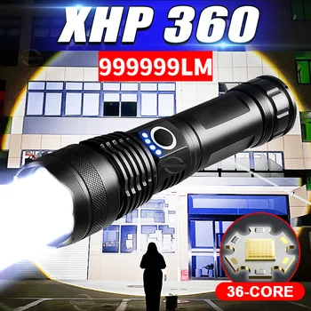 НОВ Ултра Ярък Led Фенерче XHP360 Висока Мощност, Flash Light 26650 Висока Мощност Led Светлини Тактически Фенер на Далечни разстояния Факел