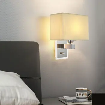 Новият Американски монтиран на стената лампа E27 за настаняване, Модерен Прост Творчески Хотелски монтиран на стената лампа, led лампа в Скандинавски Стил, Нощна лампа за спални, лампа за дневна