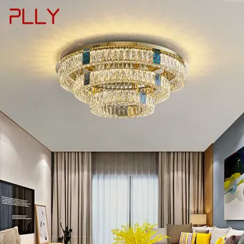 Плафониери PLLY Nordic, модерен led Лампа, Луксозен творчески кристална лампа за дома хол, спалня
