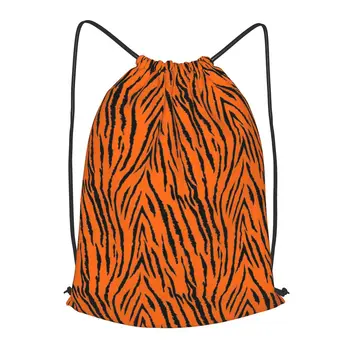 Раница с тайгър изпреварен ивици и оранжево модел в съвсем малък, мъжка спортна чанта за занимания във фитнес залата, раница за йога за жени