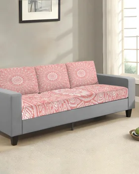 Розов калъф за възглавници в стил бохо Мандала, защита мебели, Еластичен Моющийся Сменяем калъф за дивана, Гъвкави калъфи за мека мебел