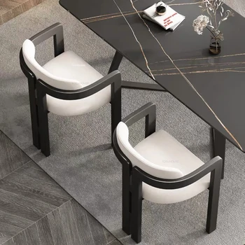 Скандинавските луксозни трапезни столове от масивно дърво, Дизайнерски маса за хранене, стол за домашно ресторант С облегалка, Модерен стол за училище висок клас A