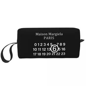 Скъпа чанта за тоалетни принадлежности с писмото принтом Mm6 Margielas, Дамски косметичка за грим, комплект за съхранение на козметиката