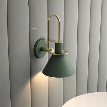 Стенен лампа Nordic Светлини Clarion, лесен европейския монтиран на стената лампа LED E27, 3 цветове, за спалня, дневна, ресторант, кухненски пътеката