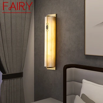 СТРАХОТНА месинг, с монтиран на стената лампа, LED, модерни и луксозни Мраморни стенни лампи, декорация за дома, Спалня, всекидневна, коридор