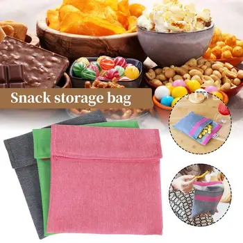 Торби за многократна употреба за леки закуски, чанта за сандвичи, чанти за съхранение на закуски, Преносим чанта за обяд, Хляб, Многофункционална чанта за съхранение на плодове, контейнер