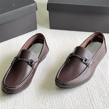 Увядшая Мъжки Бизнес обувки в Британски Стил от естествена кожа 38-44, Мъжки Обувки на равна подметка, Модерни Ежедневни Мокасини от телешка кожа