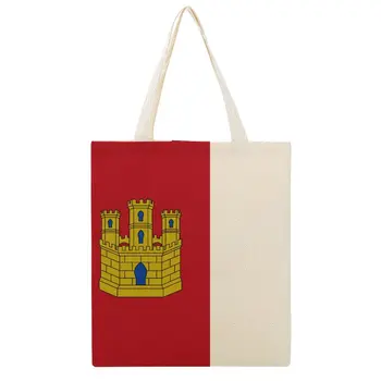 Флаг на Кастилия-Ла Манча, Холщовая чанта, Забавна Холщовая чанта, Двойно руло Одеяла, висок клас графична чанта