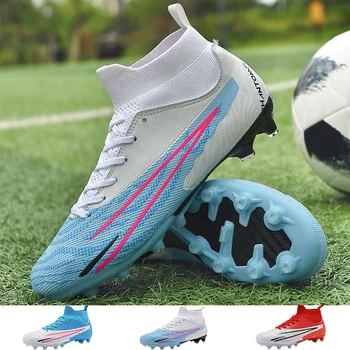 Футболни обувки за мъже, Детски футболни обувки с високи щиколотками, Оригинални футболни обувки, Дишаща тренировочная спортни обувки