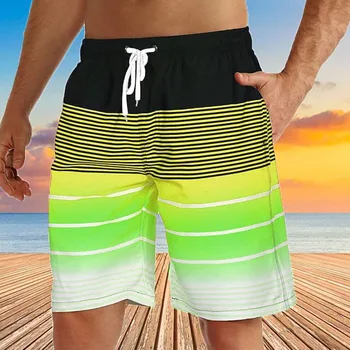 Хавайски плажни Шорти, Мъжки градинска облекло в стил хип-хоп, Къси Летни Панталонки с Голям Размер, Мъжки